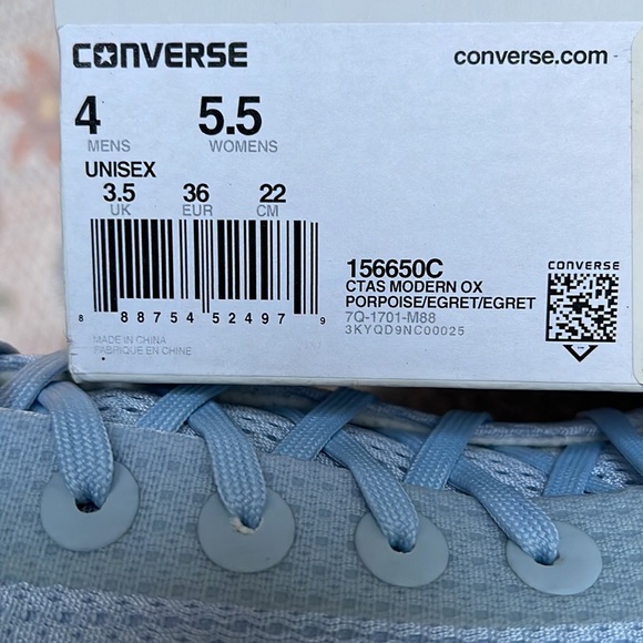 Converse WMNS 156650C
CTAS MODERN OX Chuck Taylor All Star
PORPOISE/EGRET/EGRET - Picture 16 of 16